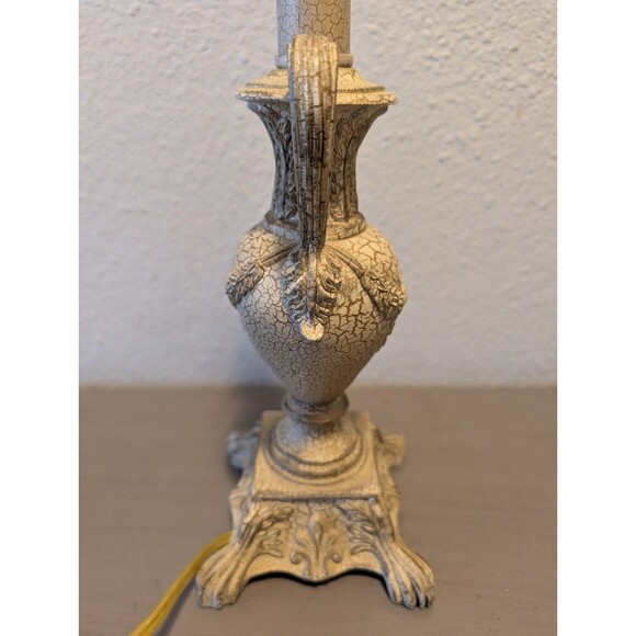Berman Vintage Ornate Urn Table Lamp Crackle Glaze Resin 14" Neoclassical - Picture 4 of 12
